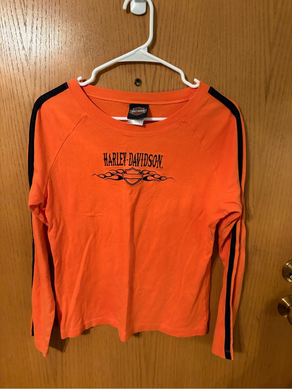 Harley-Davidson Orange Tee with Black Logo Tag